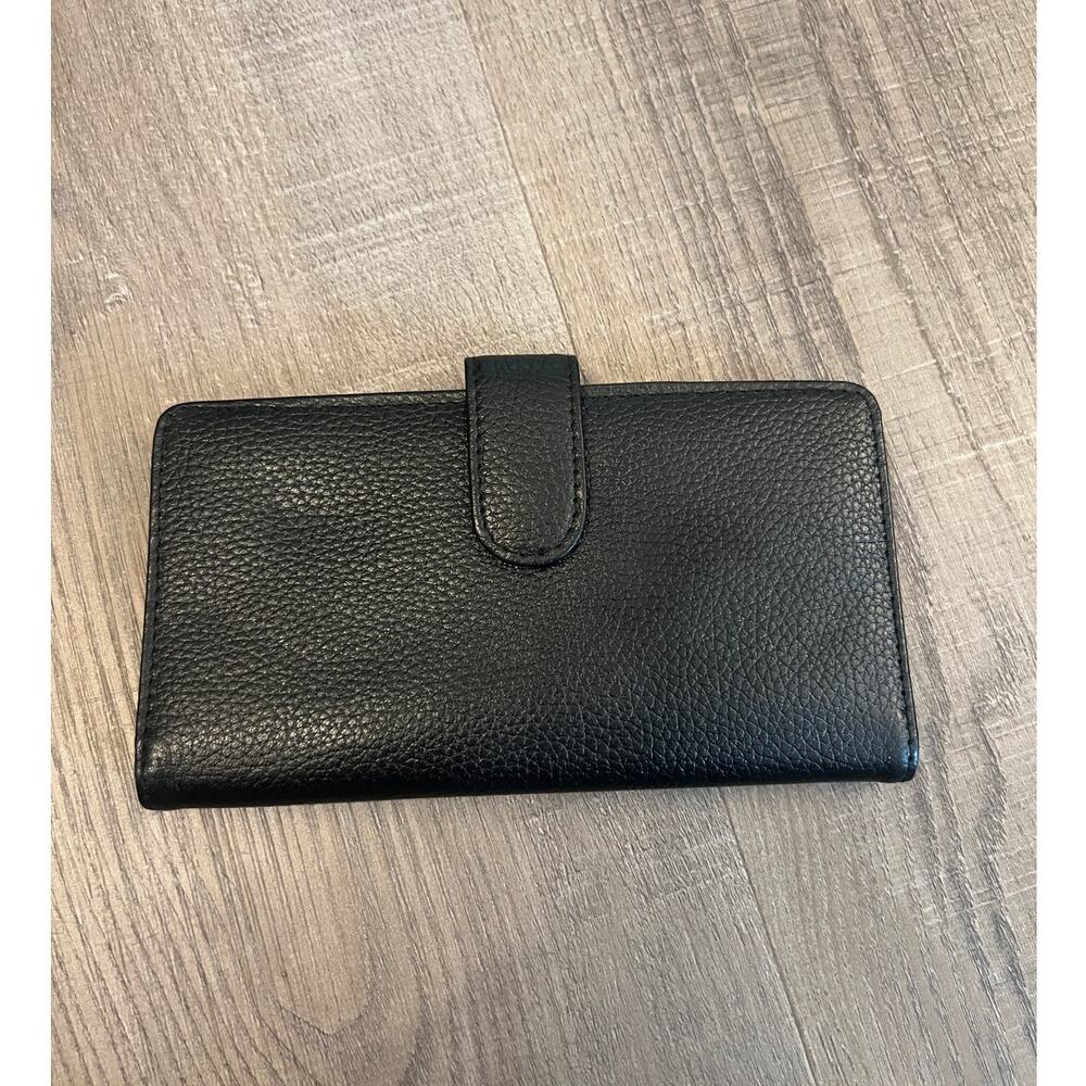 Buxton Black Leather Checkbook Holder Wallet